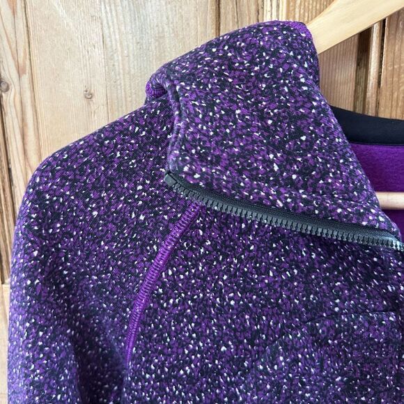 Lululemon 6 Black Purple Hoodie Full Zip Scooba Hood Pockets Speckled - Picture 3 of 13